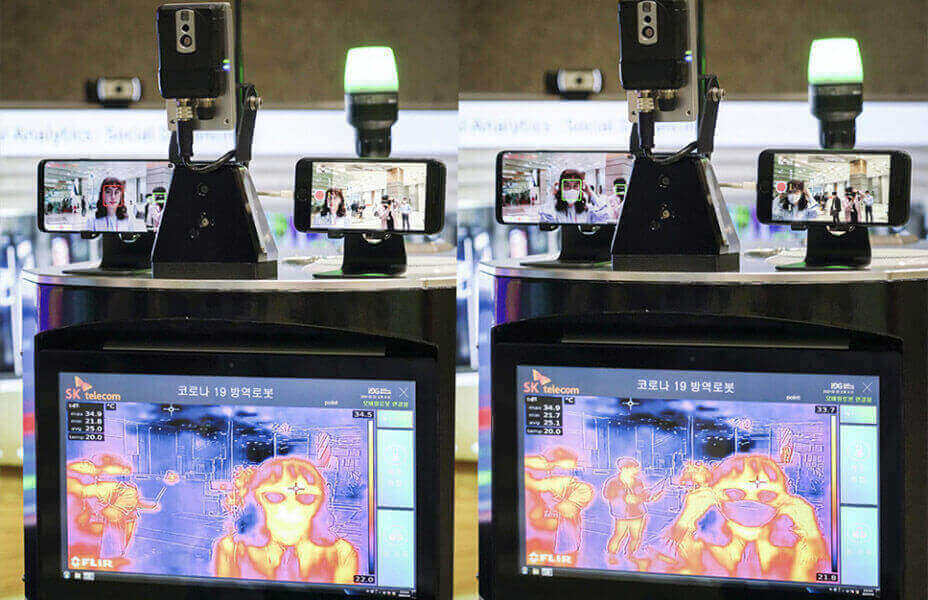 Thermal imaging used by SK Telecom's quarantine robot.