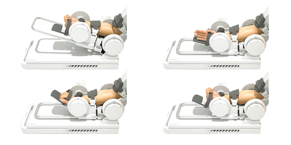Exercise positions for the upper limbs using H Robotics Rebelss. (H Robotics)